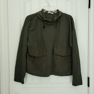 ZARA Olive Green Pull Over Hoodie